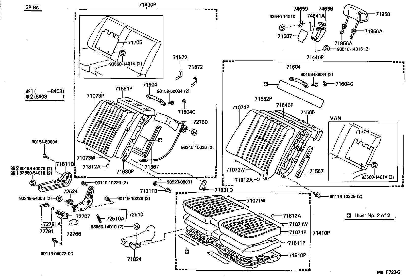 71640-30320 SPRING ASSY, FRONT SEAT BACK, LH(FOR SEPARATE TYPE) product image