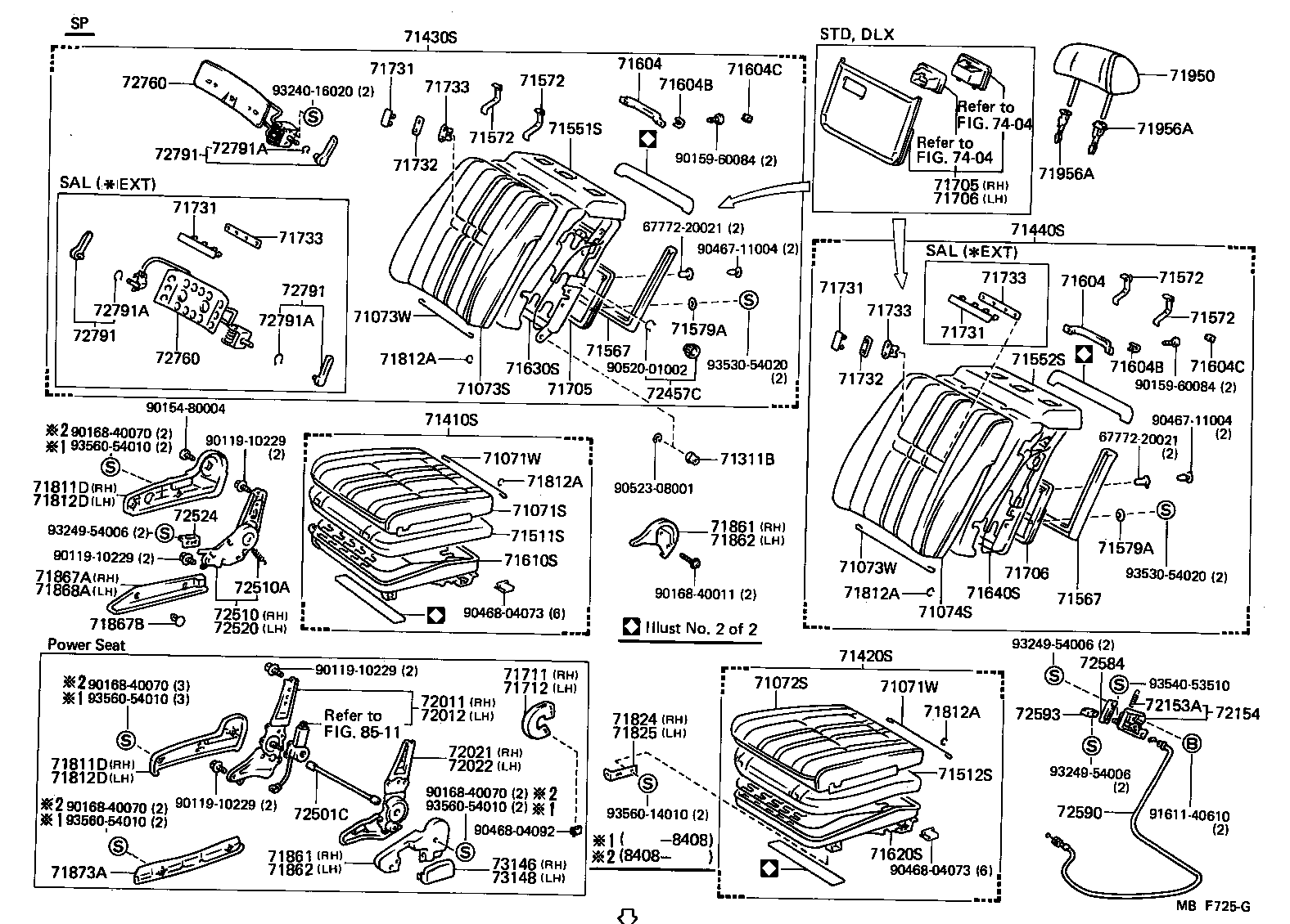 71640-30320 SPRING ASSY, FRONT SEAT BACK, LH(FOR SEPARATE TYPE) product image