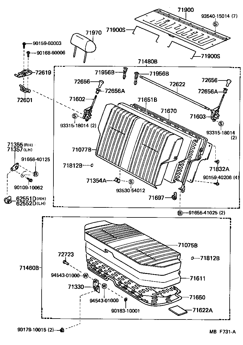 62552-91701 GARNISH, REAR SEAT SIDE, LH product image