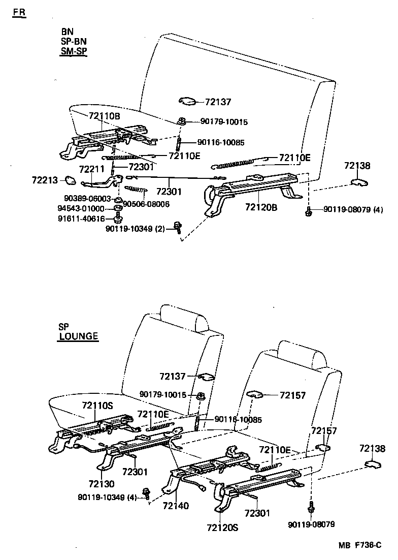 71640-30320 SPRING ASSY, FRONT SEAT BACK, LH(FOR SEPARATE TYPE) product image