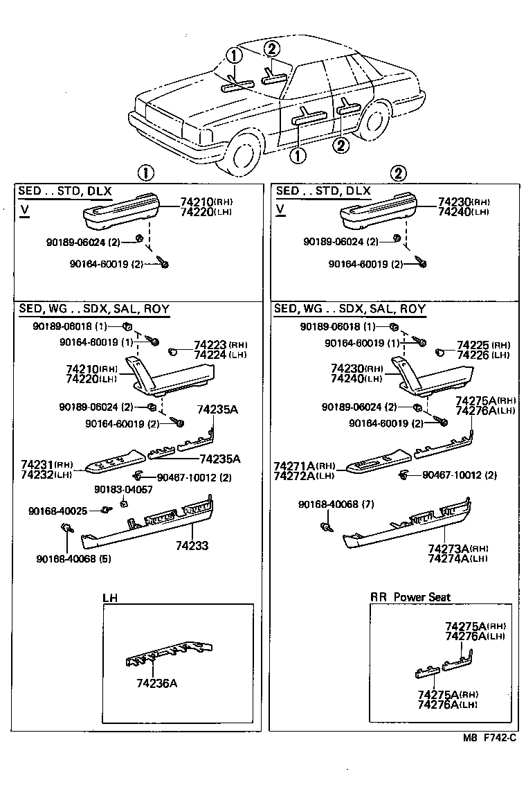 74201-30070 PANEL, FRONT ARMREST BASE, UPPER RH product image