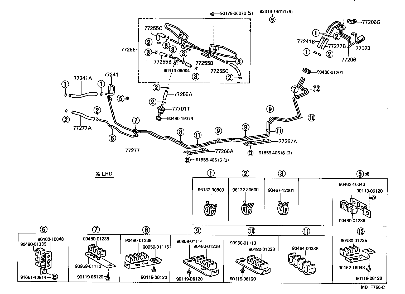 77030-30010 CABLE SUB-ASSY, FUEL LID LOCK CONTROL product image