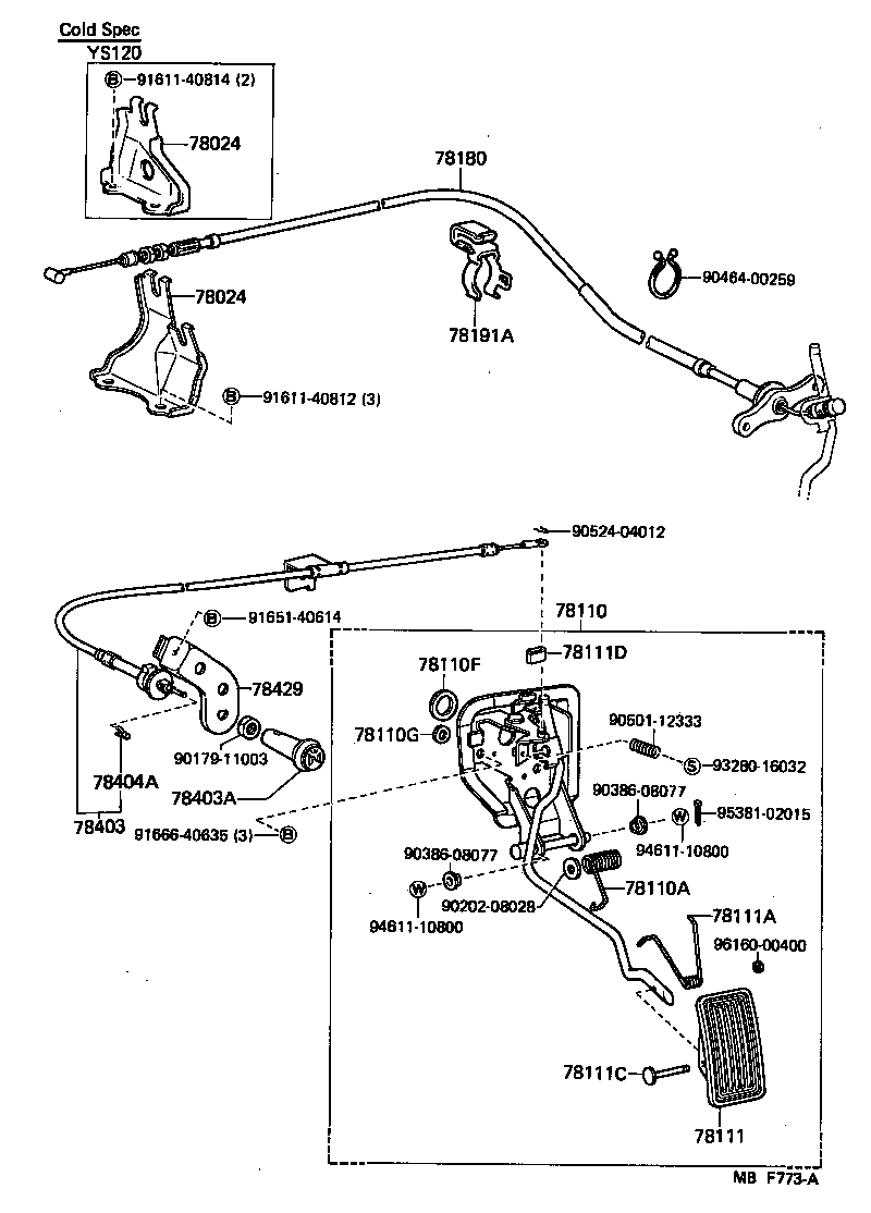 78184-30110 BRACKET SUB-ASSY, ACCELERATOR CONTROL CABLE product image
