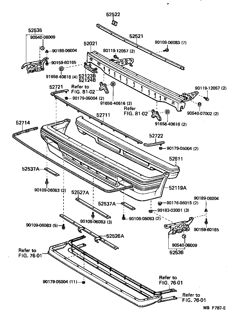 52021-30070 REINFORCEMENT SUB-ASSY, FRONT BUMPER product image