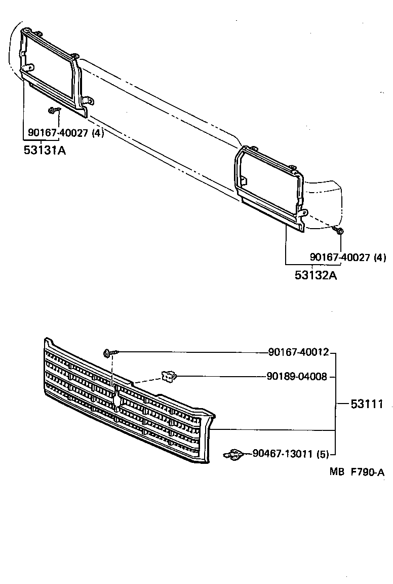 53111-30420 GRILLE, RADIATOR product image