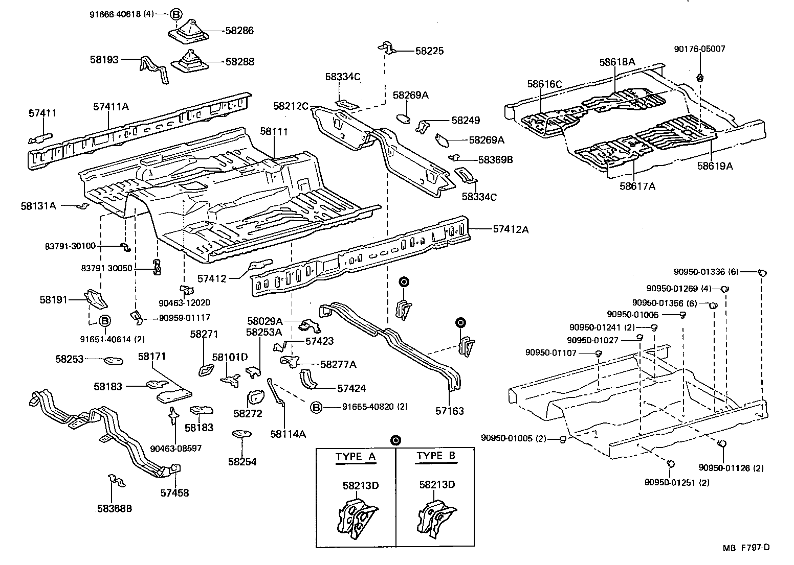 57407-30040 CROSSMEMBER, REAR FLOOR, FRONT product image