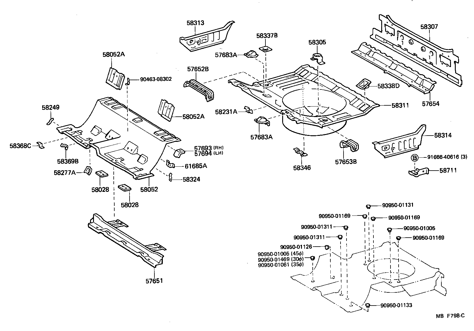 57407-30040 CROSSMEMBER, REAR FLOOR, FRONT product image