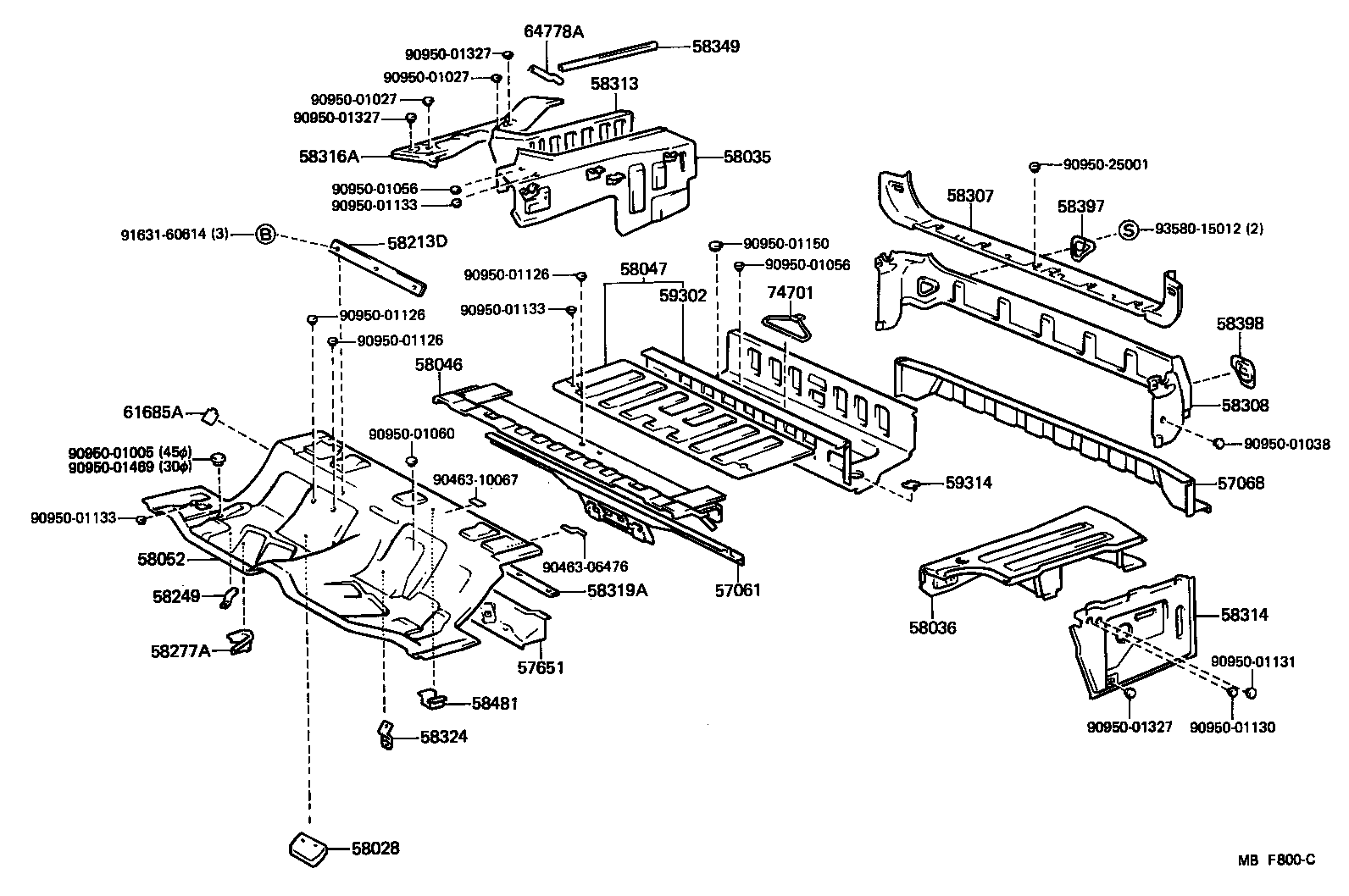 57407-30040 CROSSMEMBER, REAR FLOOR, FRONT product image