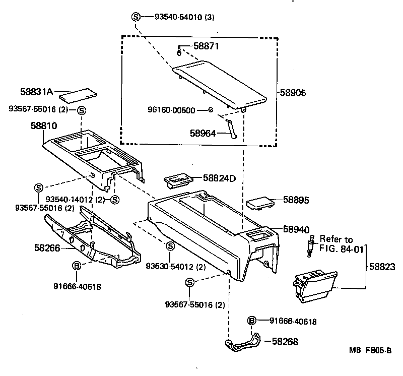 58994-30020 BRACKET, CONSOLE BOX SUPPORT, REAR product image