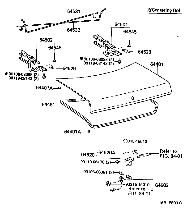 64532-30170 BAR, LUGGAGE DOOR HINGE TORSION, LH product image