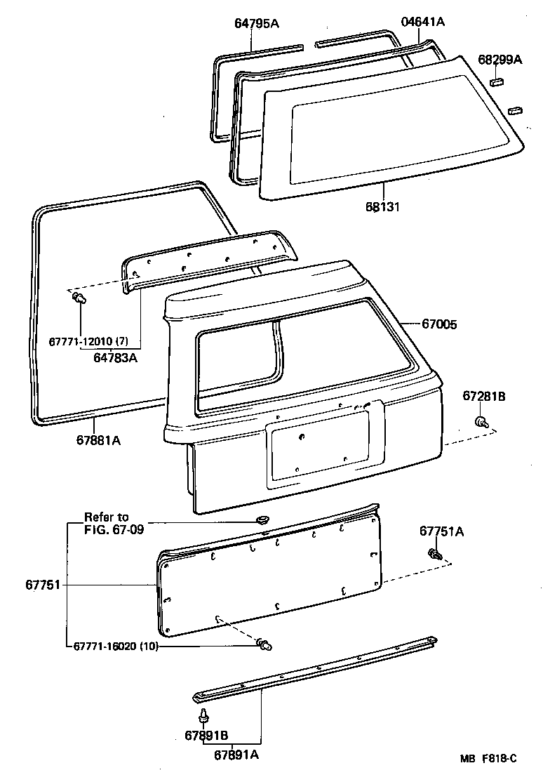 67005-91754 PANEL SUB-ASSY, BACK DOOR product image