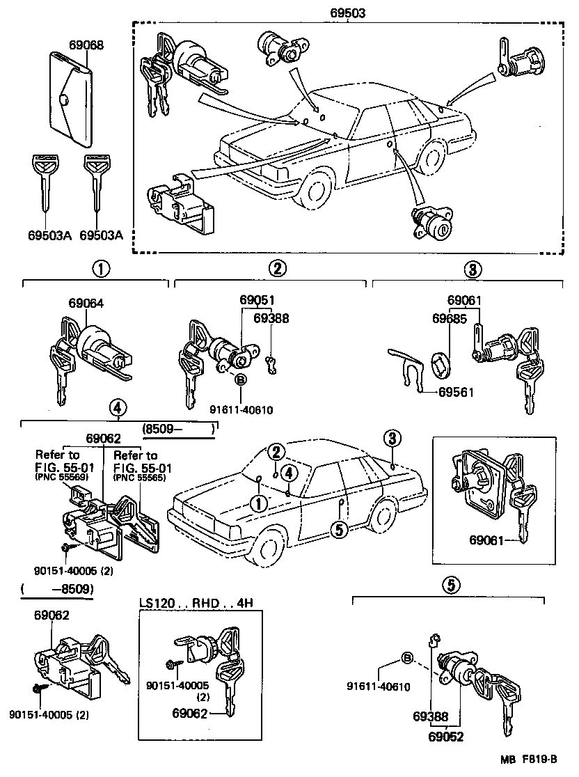 69005-30330 CYLINDER SET, LOCK product image