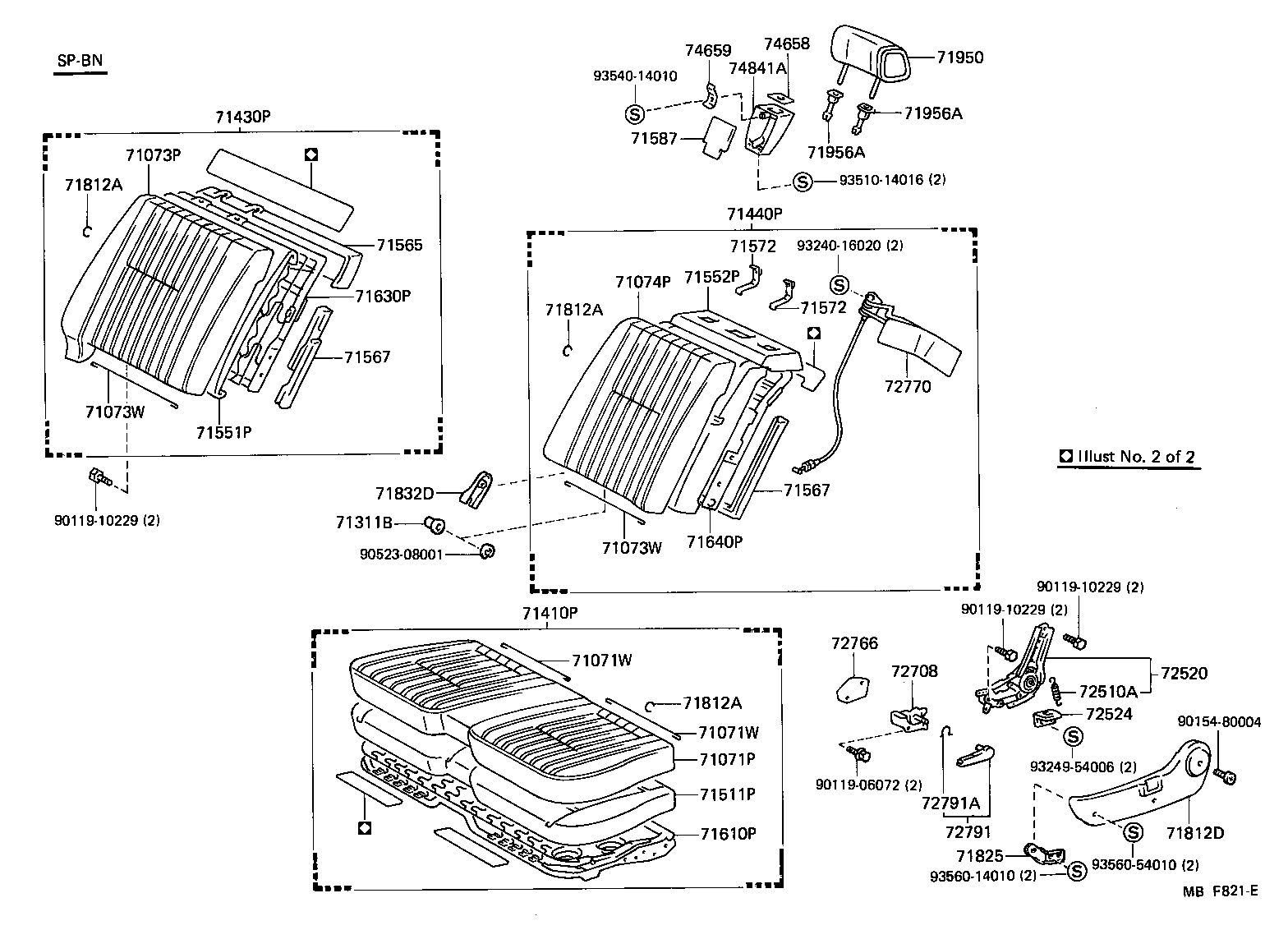71630-30560 SPRING ASSY, FRONT SEAT BACK, RH(FOR SEPARATE TYPE) product image