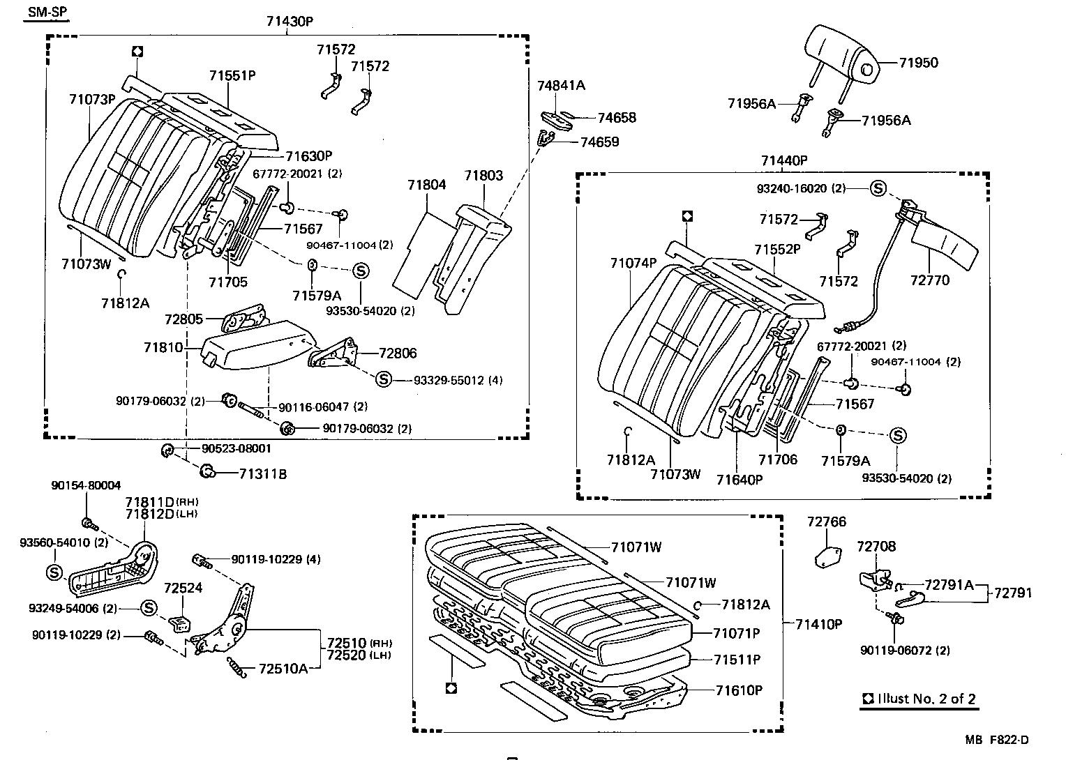 71630-30560 SPRING ASSY, FRONT SEAT BACK, RH(FOR SEPARATE TYPE) product image