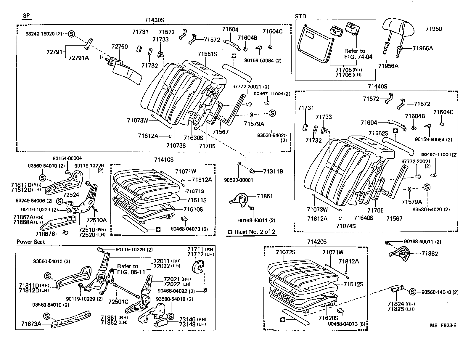 71630-30560 SPRING ASSY, FRONT SEAT BACK, RH(FOR SEPARATE TYPE) product image