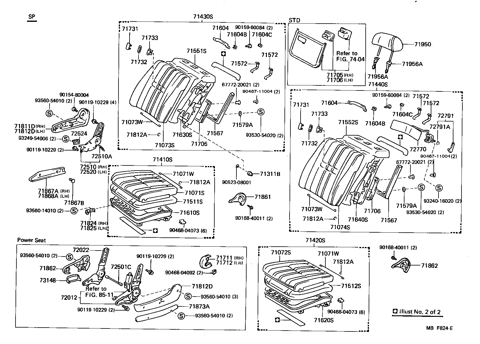 71630-30560 SPRING ASSY, FRONT SEAT BACK, RH(FOR SEPARATE TYPE) product image