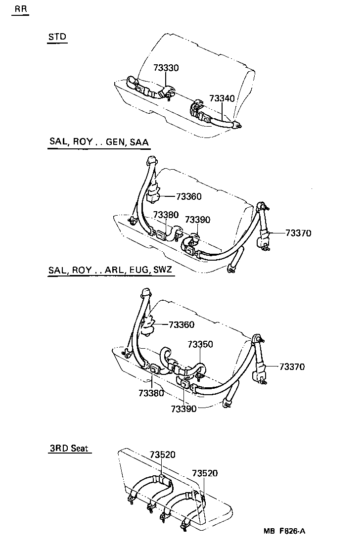 73230-30331-04 BELT ASSY, FRONT SEAT INNER, RH product image