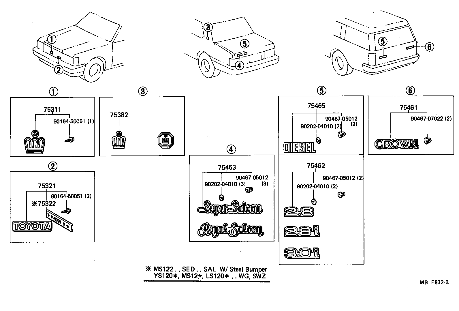 75441-30170 PLATE, REAR NAME, NO.3 (DISPLACEMENT) product image