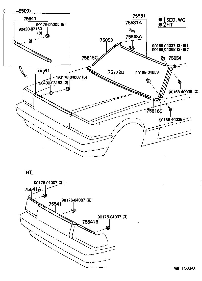 75615-30070 MOULDING, FRONT FENDER, REAR RH product image