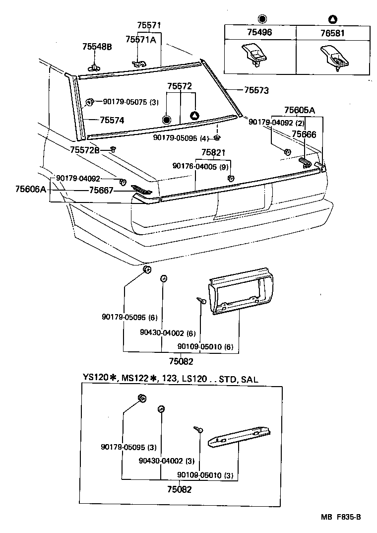 75573-30200 MOULDING, BACK WINDOW SIDE, RH product image