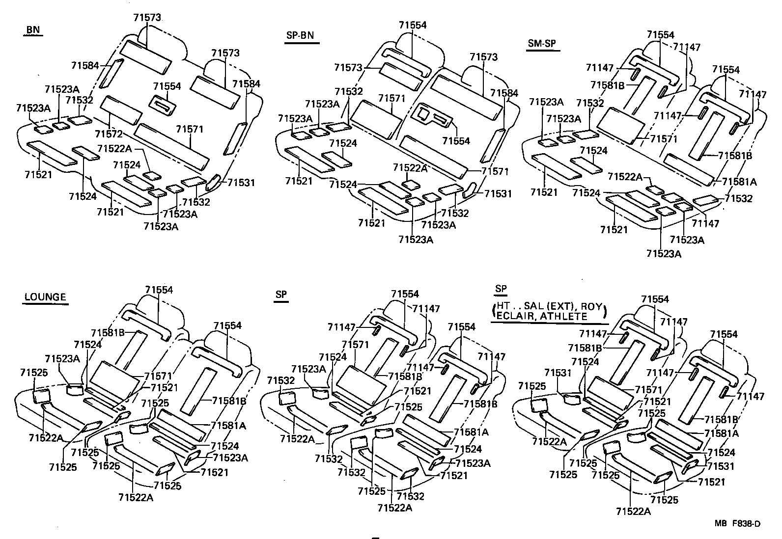 71640-30320 SPRING ASSY, FRONT SEAT BACK, LH(FOR SEPARATE TYPE) product image