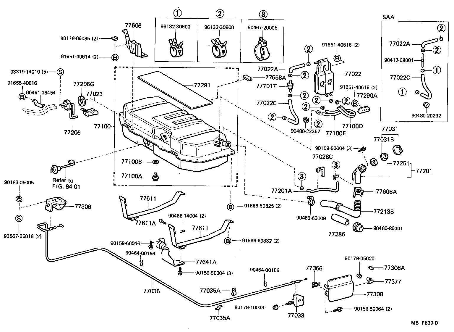77030-30010 CABLE SUB-ASSY, FUEL LID LOCK CONTROL product image