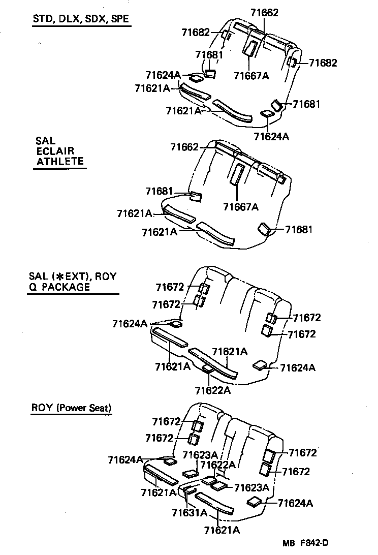 62552-91701 GARNISH, REAR SEAT SIDE, LH product image