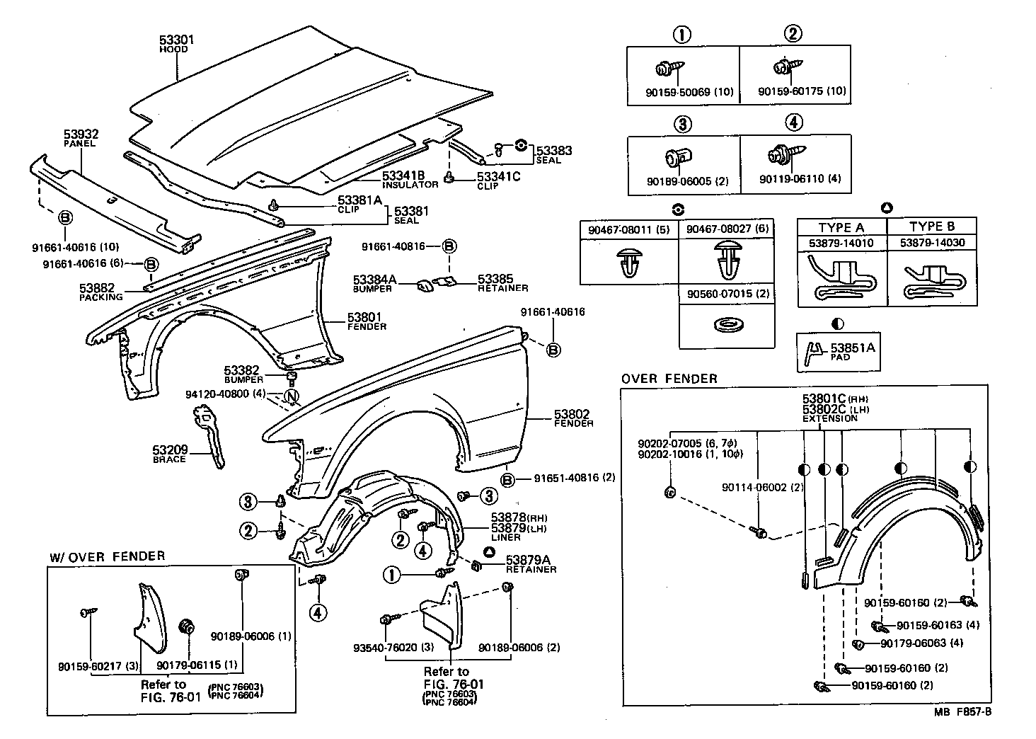 53802-14740 FENDER SUB-ASSY, FRONT LH product image