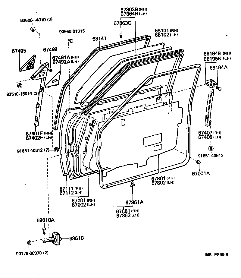 67002-30530 PANEL SUB-ASSY, FRONT DOOR, LH product image
