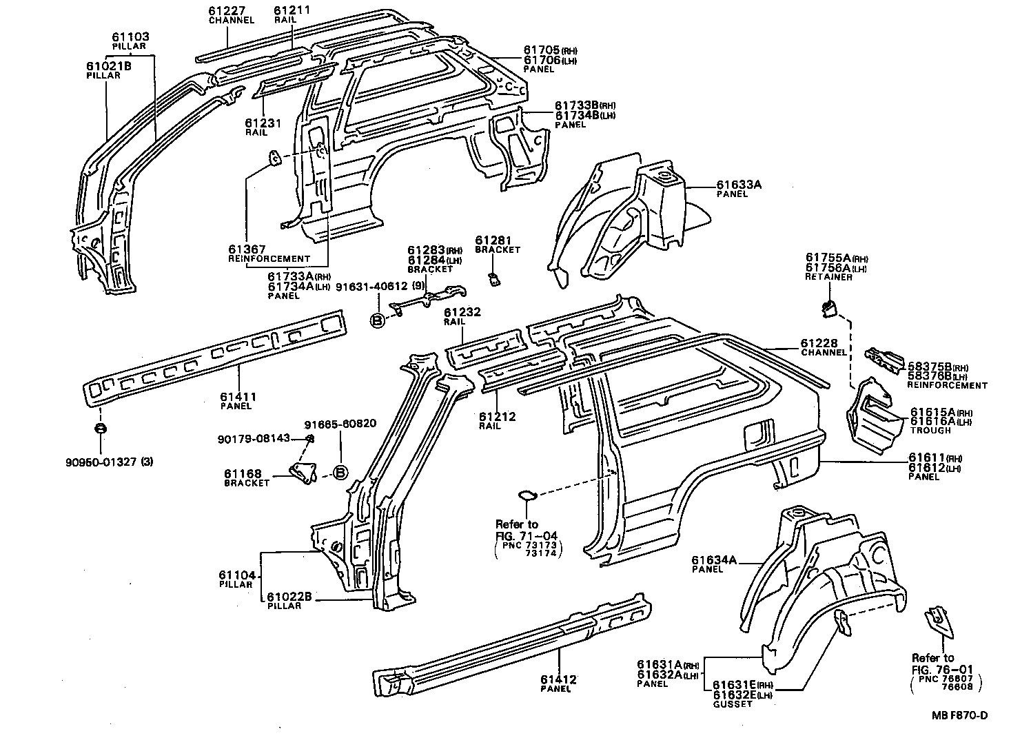 61605-16210 PANEL, QUARTER WHEEL HOUSE, OUTER RH product image