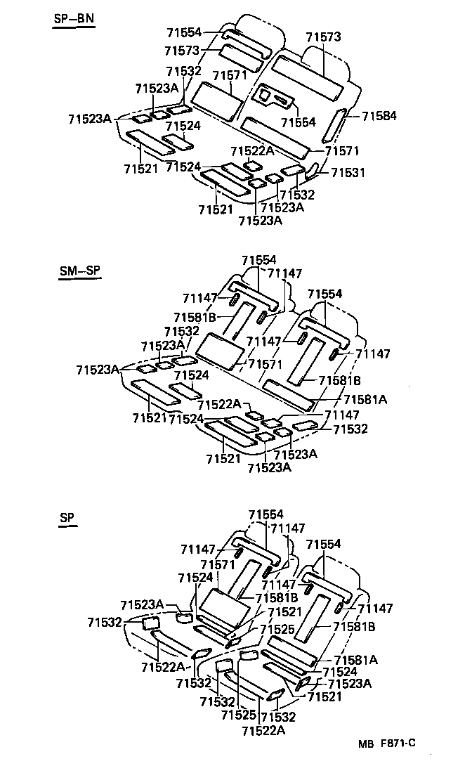 71630-30560 SPRING ASSY, FRONT SEAT BACK, RH(FOR SEPARATE TYPE) product image