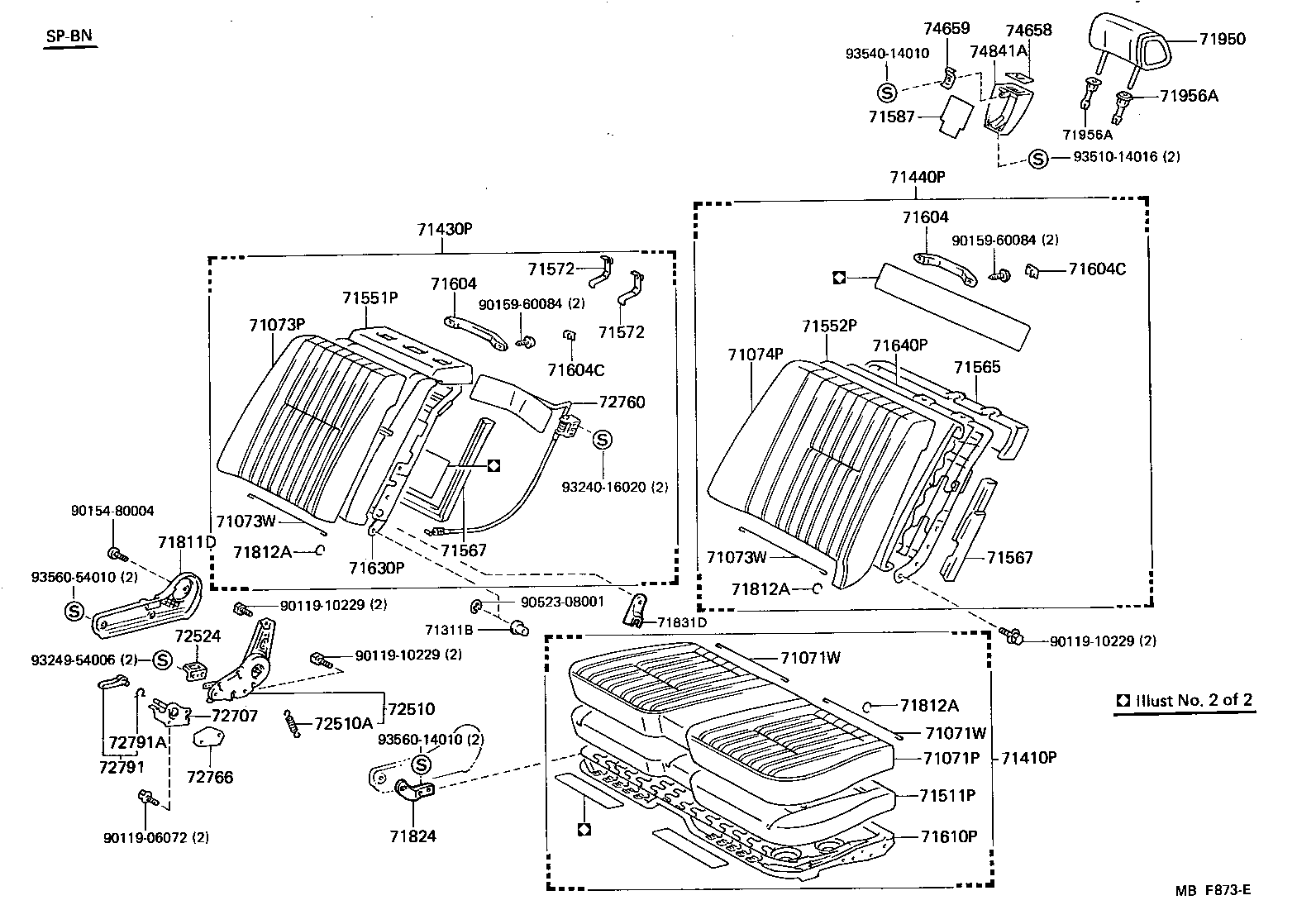 71630-30560 SPRING ASSY, FRONT SEAT BACK, RH(FOR SEPARATE TYPE) product image