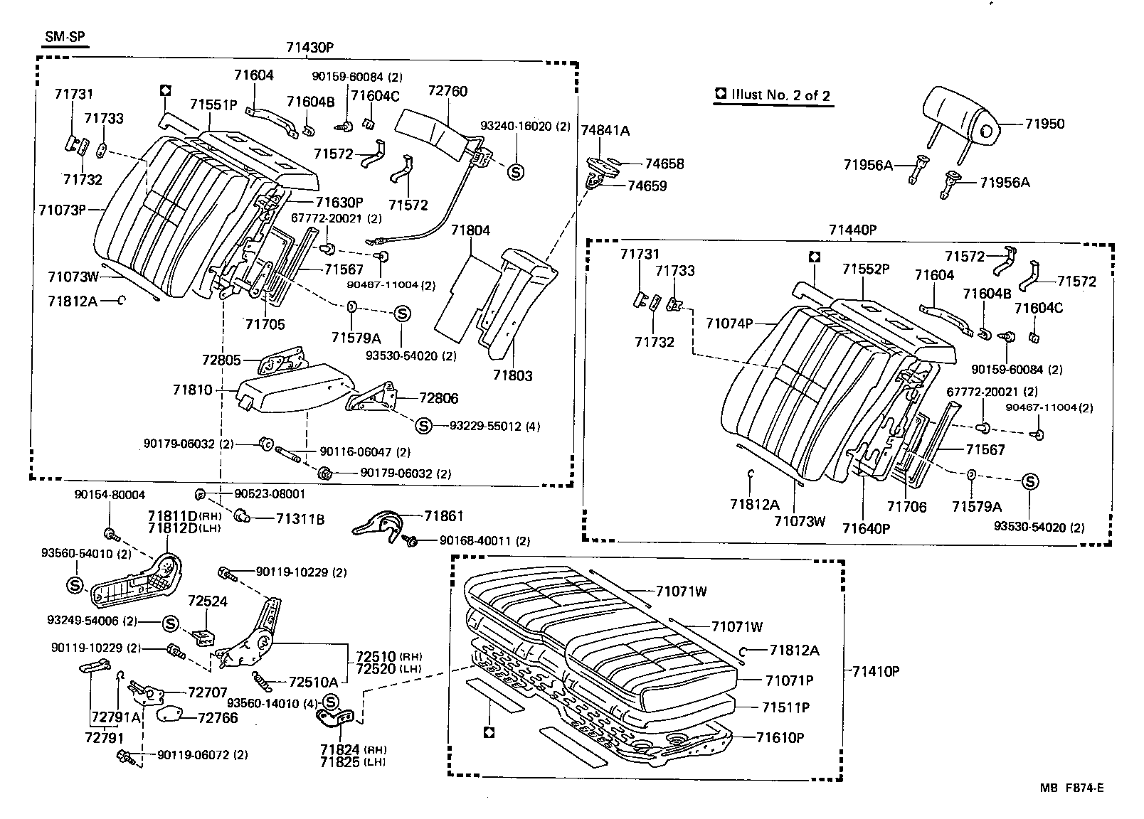 71630-30560 SPRING ASSY, FRONT SEAT BACK, RH(FOR SEPARATE TYPE) product image