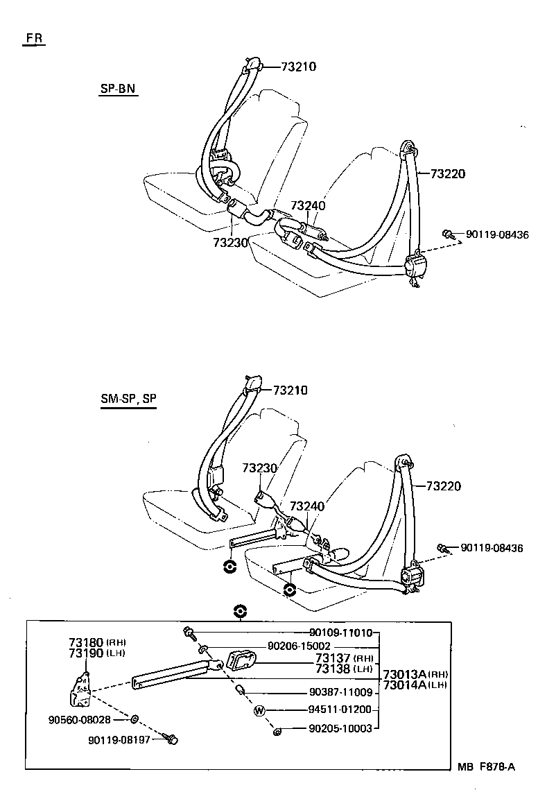 73230-30331-04 BELT ASSY, FRONT SEAT INNER, RH product image