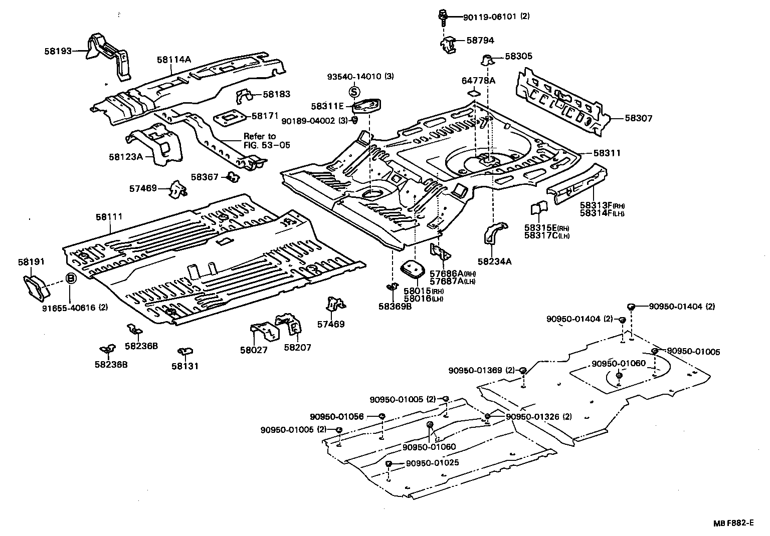 58314-20160 EXTENSION, REAR FLOOR PAN TO QUARTER PANEL, LH product image