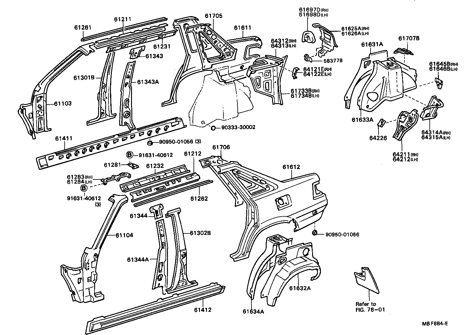 61631-20141 PANEL, QUARTER WHEEL HOUSE, OUTER RH product image