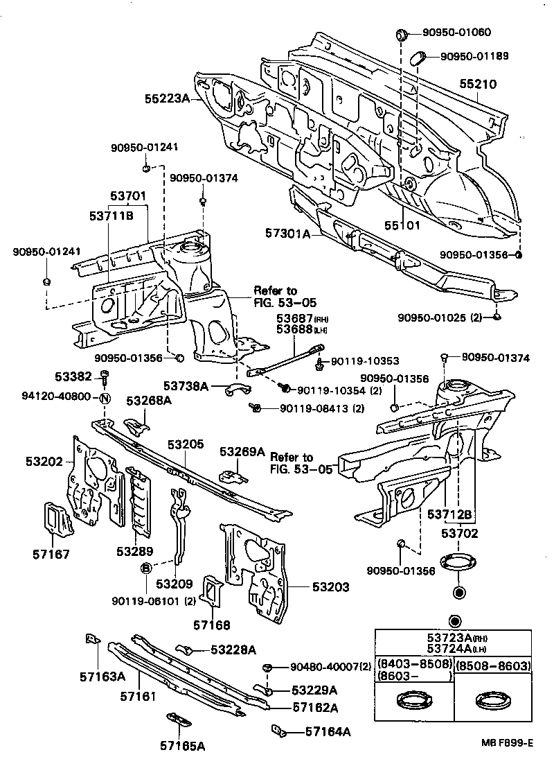 53203-20130 SUPPORT SUB-ASSY, RADIATOR, LH product image