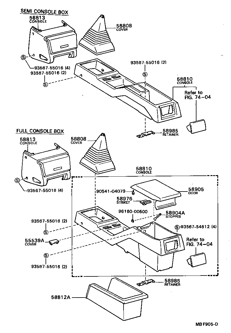58905-20041-02 DOOR SUB-ASSY, CONSOLE COMPARTMENT product image