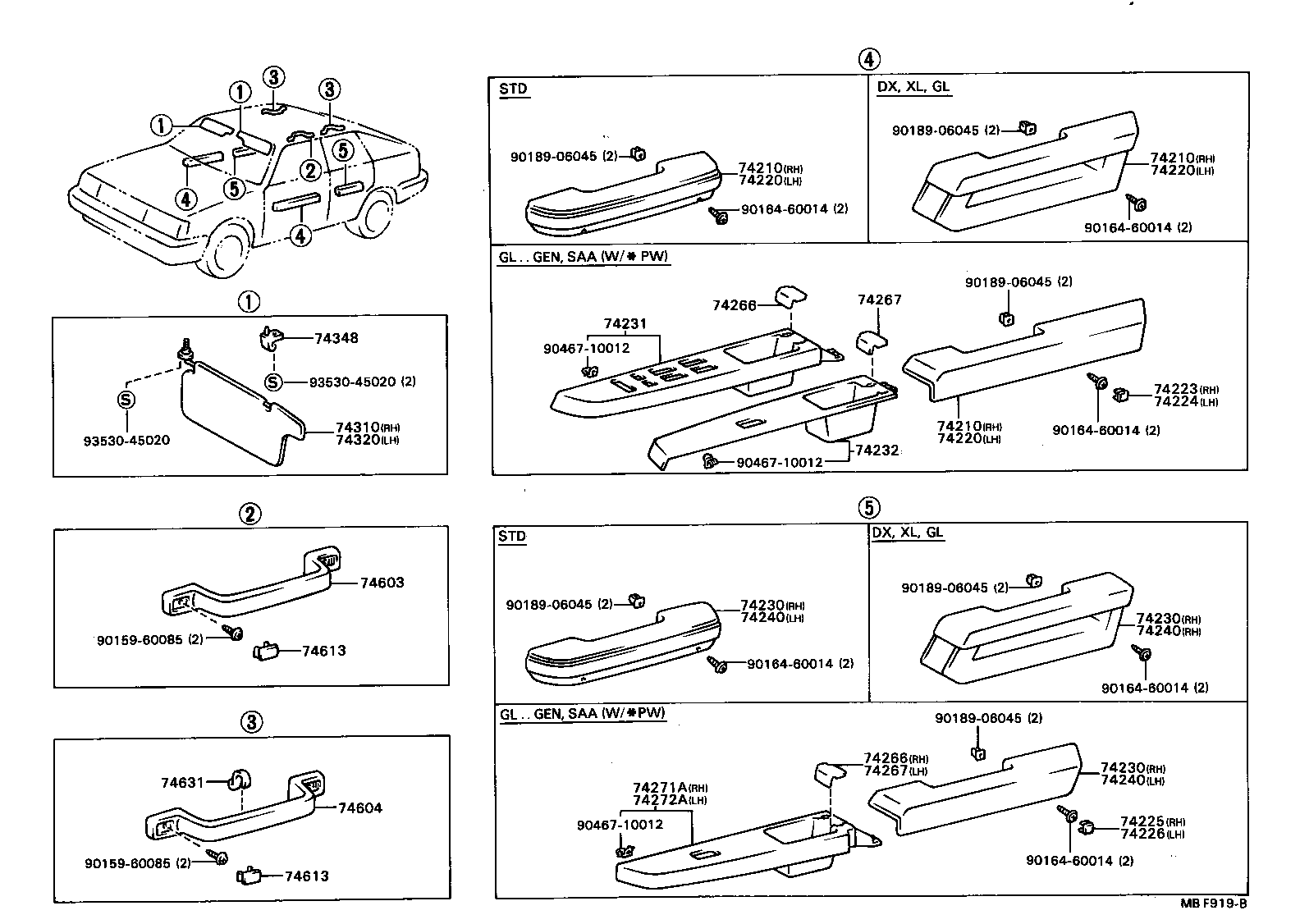 74232-20101-04 PANEL, FRONT ARMREST BASE, UPPER LH product image