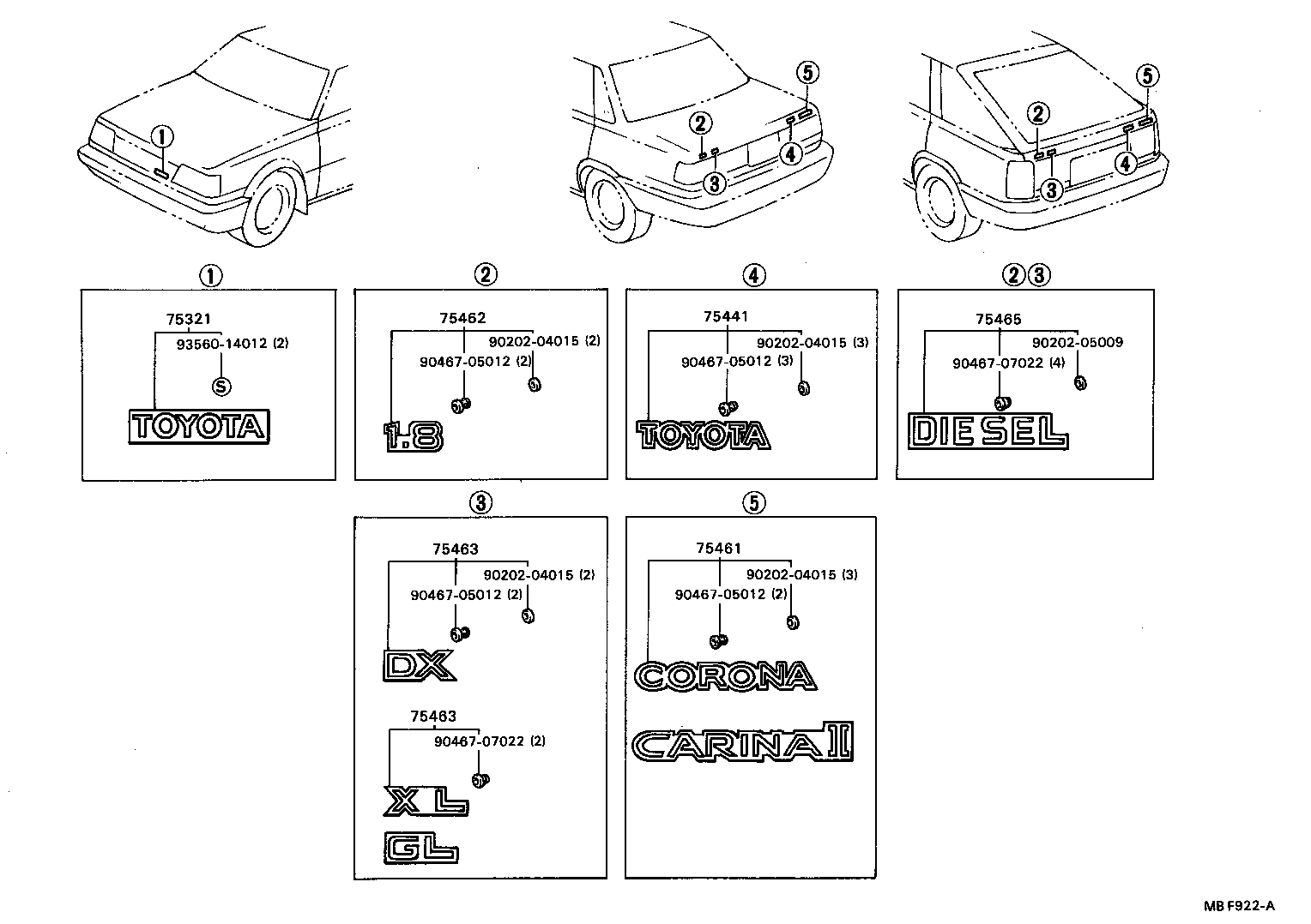 75442-20160 PLATE, REAR NAME, NO.4 (GRADE MARK) product image