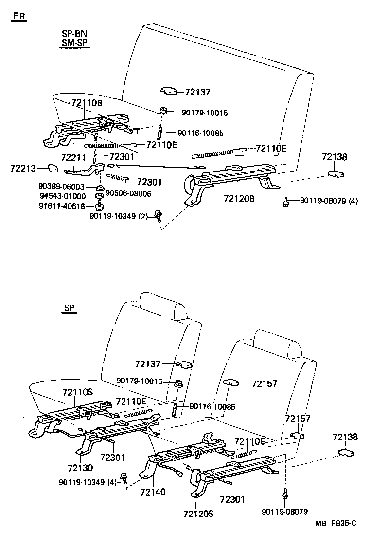 71630-30560 SPRING ASSY, FRONT SEAT BACK, RH(FOR SEPARATE TYPE) product image