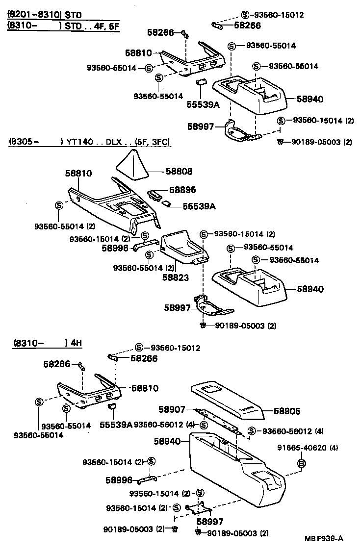 58993-20010 BRACKET, CONSOLE BOX MOUNTING, NO.3 product image