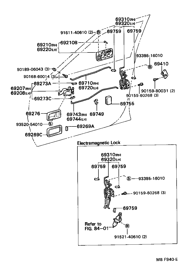 69310-91D04 LOCK ASSY, FRONT DOOR, RH product image