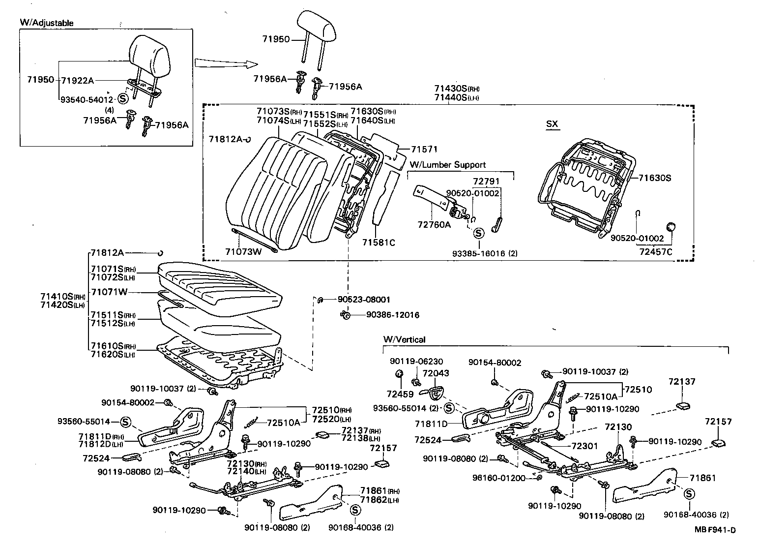 71640-20240 SPRING ASSY, FRONT SEAT BACK, LH(FOR SEPARATE TYPE) product image