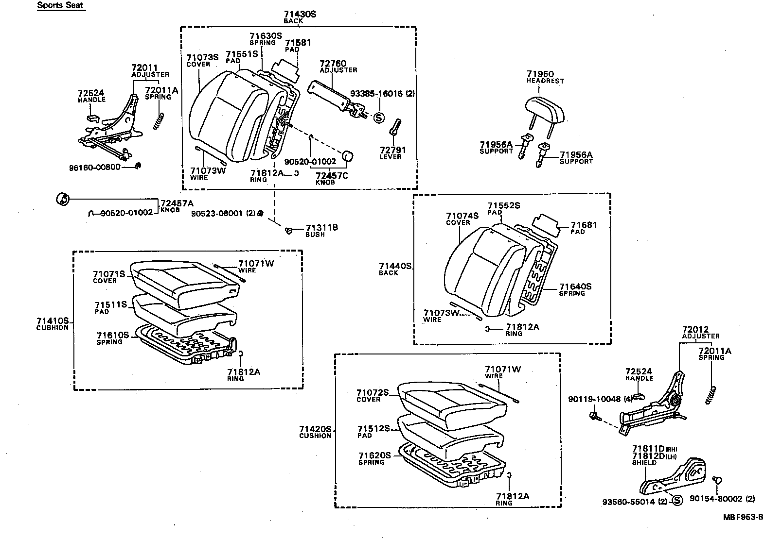 71630-91D02 SPRING ASSY, FRONT SEAT BACK, RH(FOR SEPARATE TYPE) product image