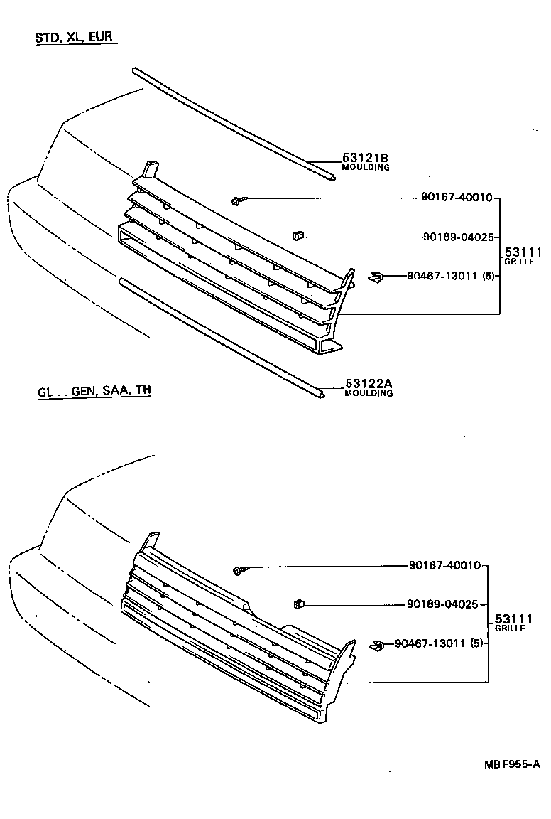 53100-29255 GRILLE, RADIATOR product image