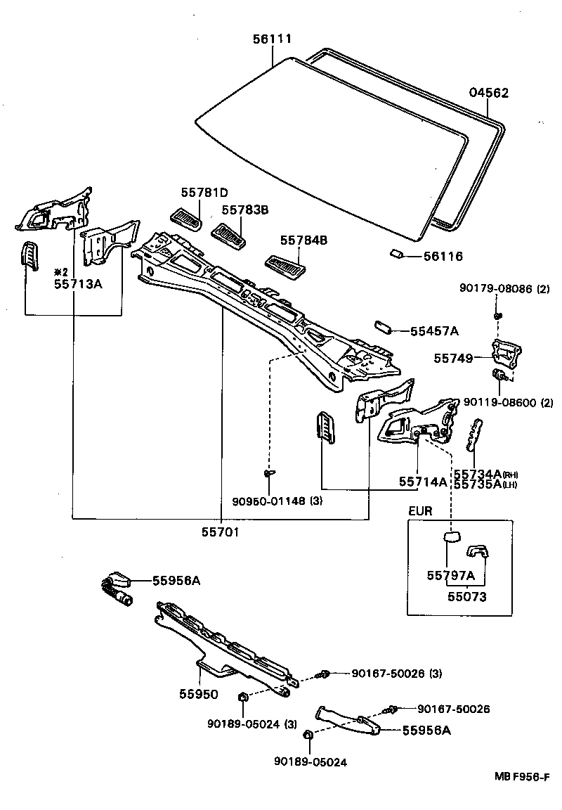 55781-20100 LOUVER, COWL TOP VENTILATOR, RH product image