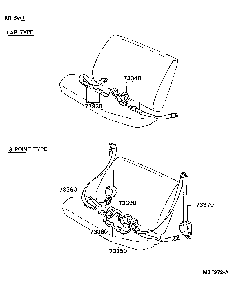 73210-89134-04 BELT ASSY, FRONT SEAT OUTER, RH product image