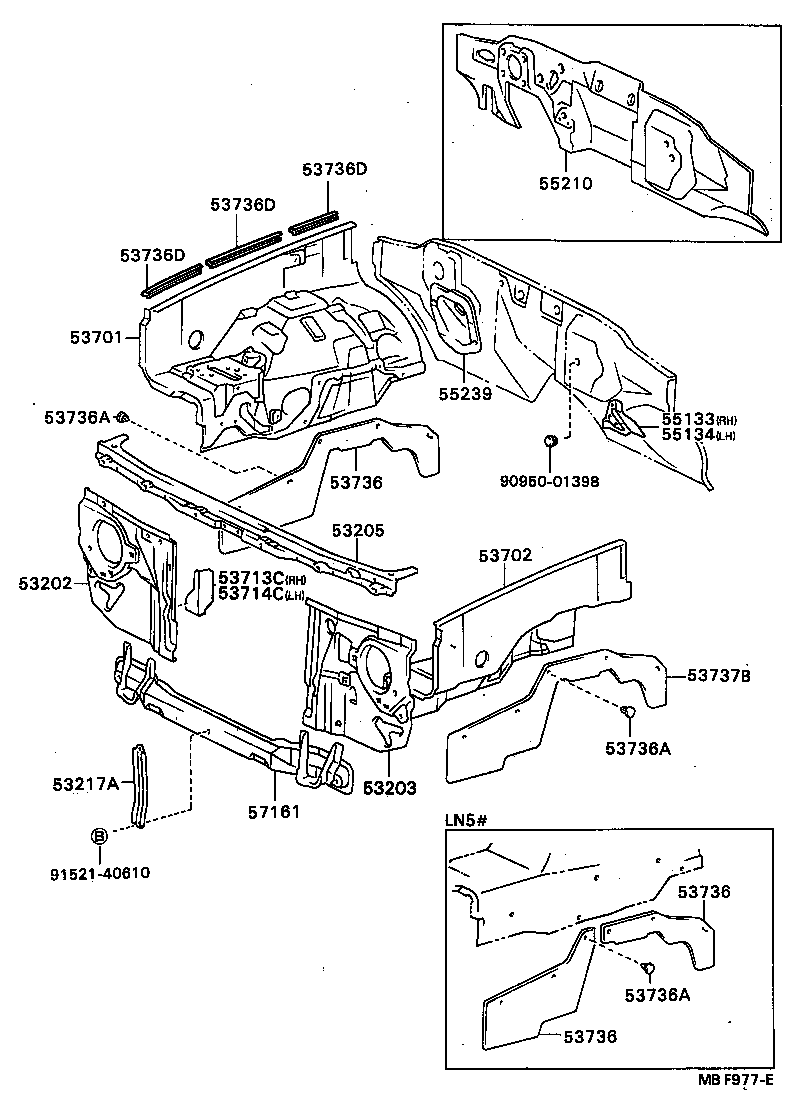 53701-89148 APRON SUB-ASSY, FRONT FENDER, RH product image