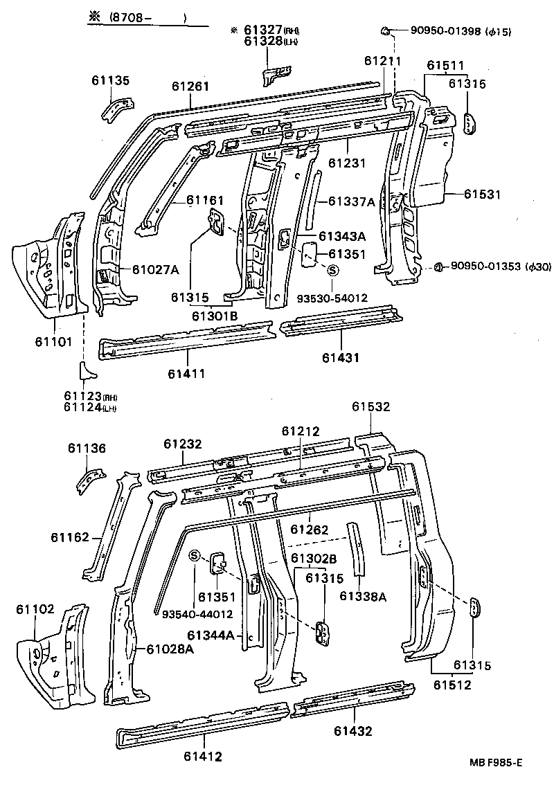 61532-89118 PANEL, BACK CORNER, INNER LH product image